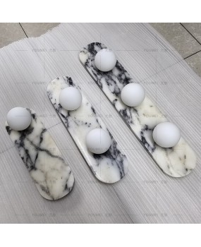 French style light luxury Bulgari wall lamp Wabi Sabi style bedroom living room dining room corridor pure natural marble