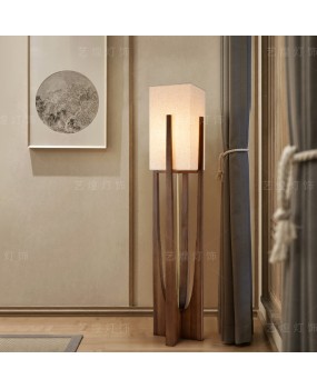 Japanese Wabi Sabi style floor lamp, living room, new Chinese retro designer bedroom, bedside solid wood desk lamp, homestay hotel