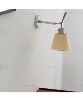 Artemide, Italy, vintage sheepskin paper wall lamp, bedside study, bedroom foyer, corridor, background wall, reading lamp