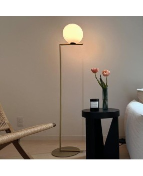 French medieval IC floor lamp, Nordic designer's minimalist lights, round glass living room, bedroom, and study lights