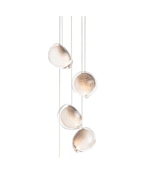 Designer restaurant bar counter pendant light lampshade, simple bedroom headboard pendant light, long line staircase glass engineering pendant light
