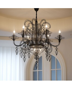 Baroque living room chandelier, French creative designer, villa staircase with empty space, modern minimalist and high-end artistic light