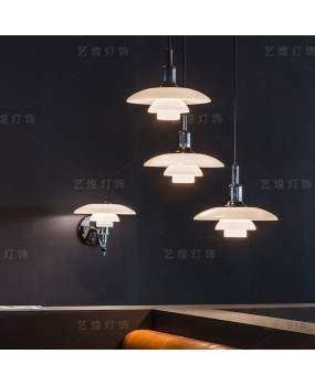 Danish Nordic PH3 designer restaurant UFO pendant light glass study bedroom French bar counter bedside ambient light