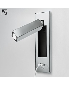CE certified hotel bedside wall light USB rechargeable LED reading light 3W embedded rotatable spotlight