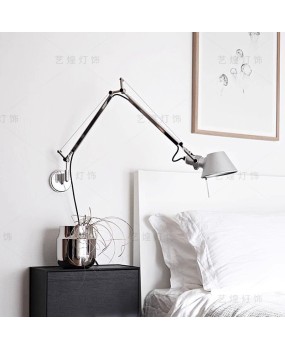 Artemide Tolomeo swing arm telescopic designer from Italy, living room and study, used bedside reading wall lamp