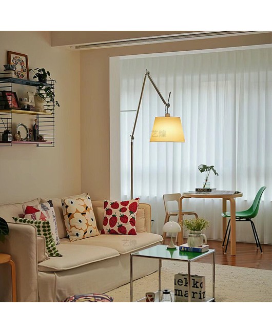 Artemide swing arm from Italy, antique living room sofa, floor lamp, bedroom study, industrial atmosphere, fishing light