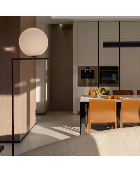 French medieval IC floor lamp, Nordic designer's minimalist lights, round glass living room, bedroom, and study lights