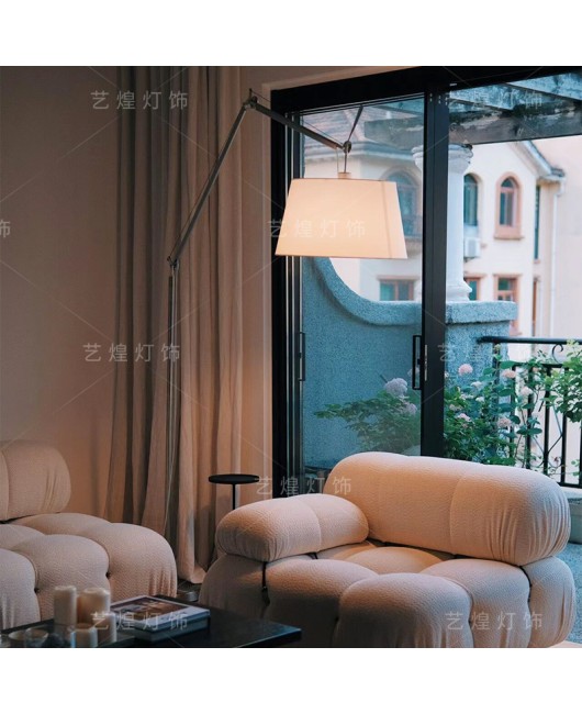 Artemide swing arm from Italy, antique living room sofa, floor lamp, bedroom study, industrial atmosphere, fishing light