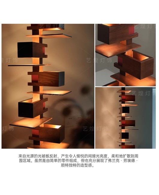 Medieval French Frank Nanyang Wind Water Villa Wood Wabi Sabi Style Living Room Floor Lamp Retro Designer Lamp