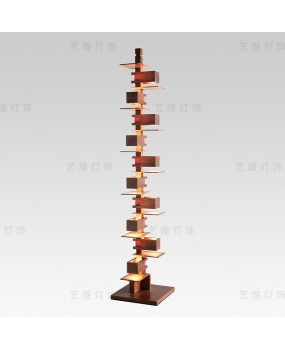 Medieval French Frank Nanyang Wind Water Villa Wood Wabi Sabi Style Living Room Floor Lamp Retro Designer Lamp