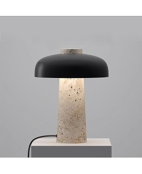 Danish retro yellow cave stone mushroom table lamp, living room, bedroom, study, designer Nakaguwabi sabi style creative bedside lamp