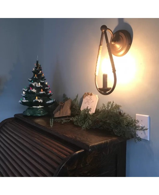 American retro hemp rope single head wall lamp antique bedroom bedside lamp living room dining room background wall lamp corridor lamp