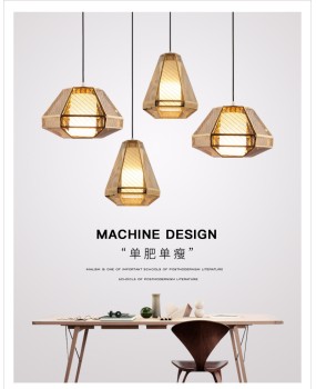 Postmodern designer restaurant pendant light clothing store model room creative stainless steel hollow pendant light gold bedside lamp