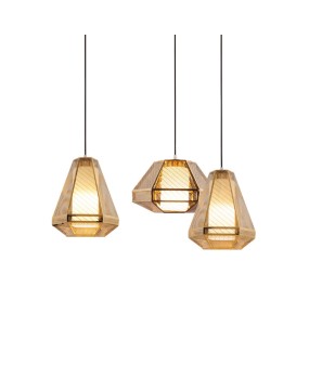 Postmodern designer restaurant pendant light clothing store model room creative stainless steel hollow pendant light gold bedside lamp