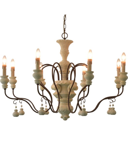 American style countryside French rustic wood carving pendant light, living room dining room bedroom clothing store homestay pendant light