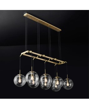 Nordic modern minimalist living room dining room pendant lamp creative magic bean glass copper long clothing store bedroom bar desk lamp