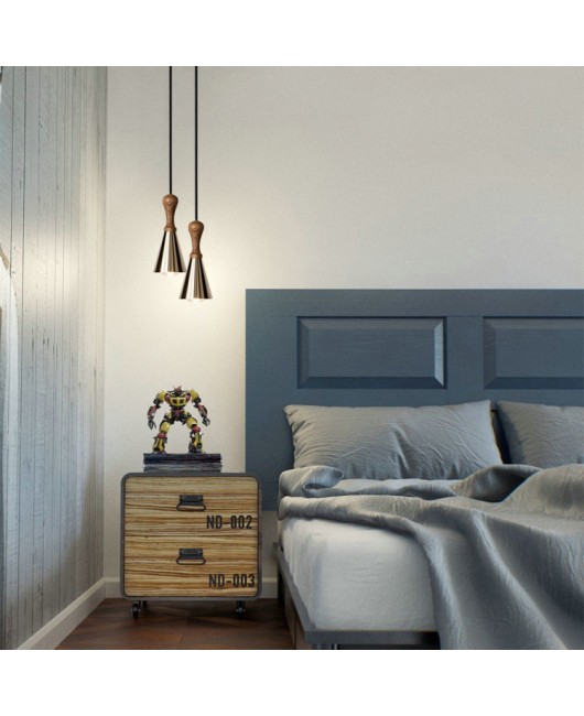 Bedhead pendant light, Nordic restaurant pendant light, modern and simple bar counter pendant light, copper color creative single head personalized bedroom light