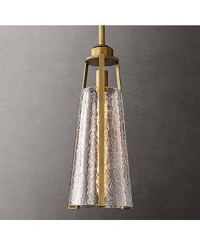 Creative modern simple copper Nordic crystal bedroom headboard pendant lamp glass dining room living room dining room bar counter pendant lamp