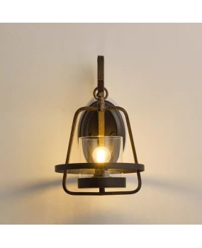 American retro wrought iron single head wall lamp, warm bedroom bedside lamp, aisle TV background wall decoration wall lamp