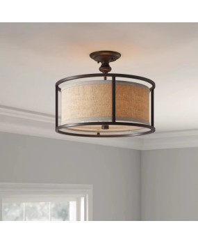American style countryside linen covered ceiling light, retro and simple restaurant light, bedroom master light, creative and warm study lighting fixtures