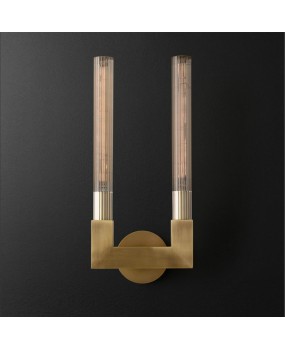 Designer model room modern new Chinese style clear glass hotel club corridor double headed single head wall lamp