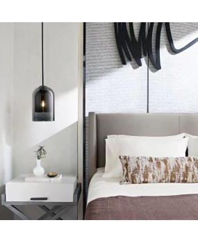 Nordic style bedroom bedside pendant light, modern, simple, personalized, creative, light luxury restaurant bar table lamp, glass lighting fixture