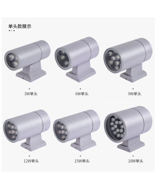 LED dual head single head exterior wall lamp, outdoor waterproof column, exterior wall, courtyard, garden, terrace cylindrical lamp, 6W