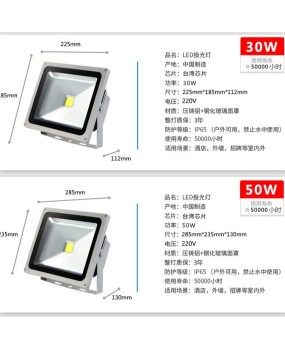 LED floodlights, outdoor waterproof spotlights, outdoor construction site lighting, landscape 50W100W billboards, stadium lawn lights