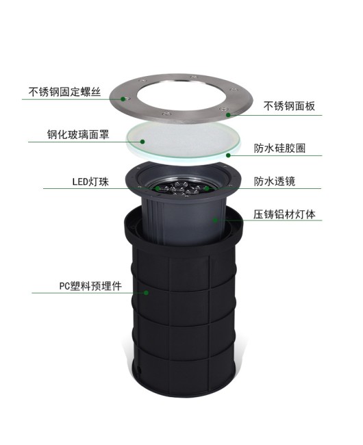 Adjustable angle buried lamp led screen wall wall washing lamp outdoor waterproof buried lamp hotel night scene project corner lamp