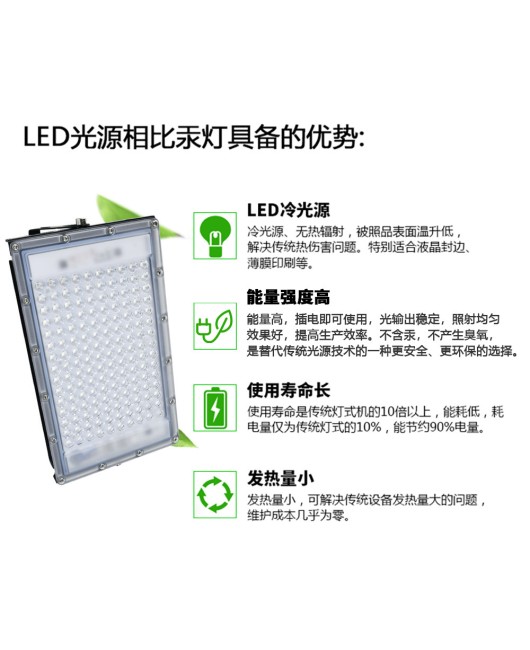 300W Purple Light 365nm UV Curing Lamp 395nm Fluorescent Detection Lamp Shadowless Adhesive UV Curing Lamp