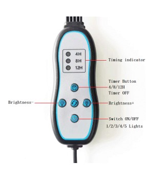 2021 tripod five head three color LED 80W full spectrum 24-hour cycle timed strip plant light