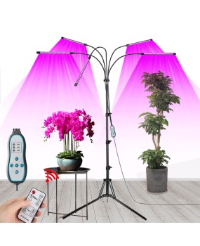 2021 tripod five head three color LED 80W full spectrum 24-hour cycle timed strip plant light