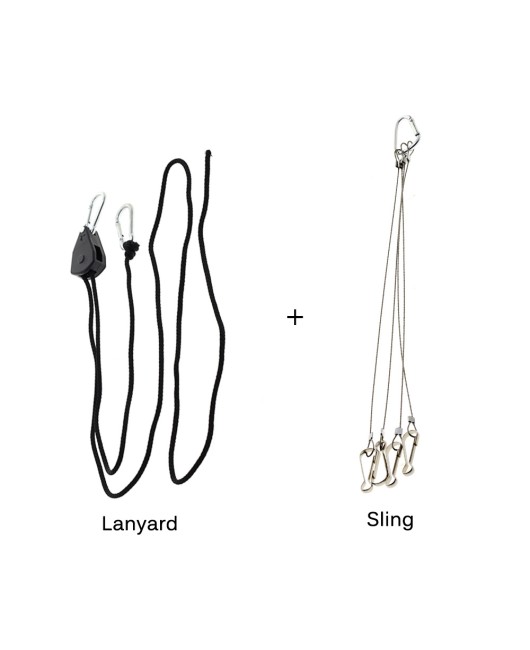 Adjustable pulley lifting rope for plant lights, stainless steel hanging hook, D hanging chain, 1 trailer, 4 S hanging chain