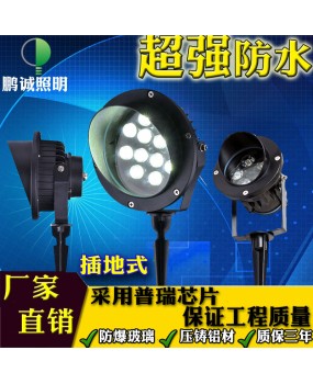 LED ground plug light 3W6W9W12W outdoor waterproof lawn plug light courtyard foot light tree light shooting tree light