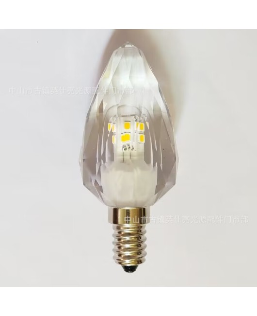 K5LED Crystal Light Bulb E14 Diamond Small Screw Mouth Crystal Light Bulb Modern Living Room Dining Room Bedroom Light Dimming Light Source