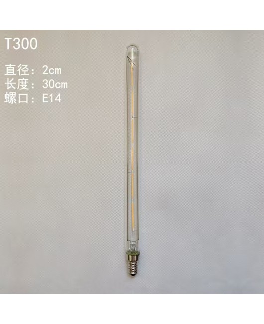 Edison LED bulb E14 screw retro long tube imitation tungsten filament lamp creative bulb T125 T225 T300