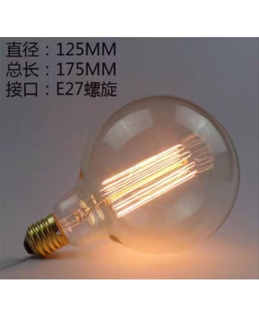 Edison retro light bulb ST64 decorative art incandescent lamp tungsten filament lamp E27 retro 40w T tube Dragon Ball Bubble