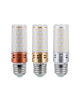 LED bald strong light bulb tri color dimming 12W 16W corn light E14 E27 constant current flicker free screw mouth bulb