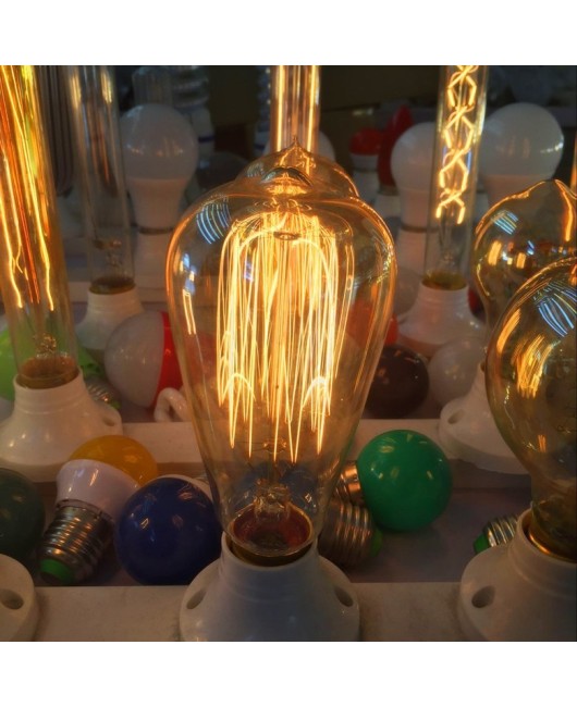 Edison retro light bulb ST64 decorative art incandescent lamp tungsten filament lamp E27 retro 40w T tube Dragon Ball Bubble