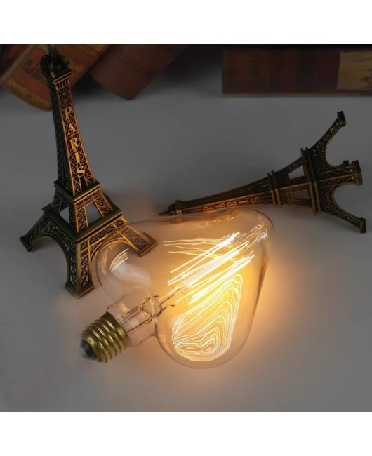 Edison retro light bulb ST64 decorative art incandescent lamp tungsten filament lamp E27 retro 40w T tube Dragon Ball Bubble