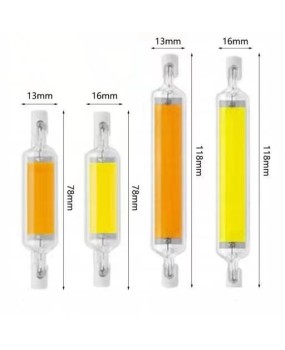 R7S glass tube dimmable LED solar tube 78mm118mm220v110v replaces iodine tungsten lamp horizontal insertion lamp