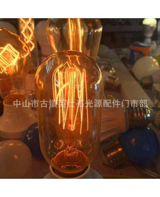 Edison retro light bulb ST64 decorative art incandescent lamp tungsten filament lamp E27 retro 40w T tube Dragon Ball Bubble