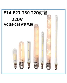 Edison LED bulb E14 screw retro long tube imitation tungsten filament lamp creative bulb T125 T225 T300