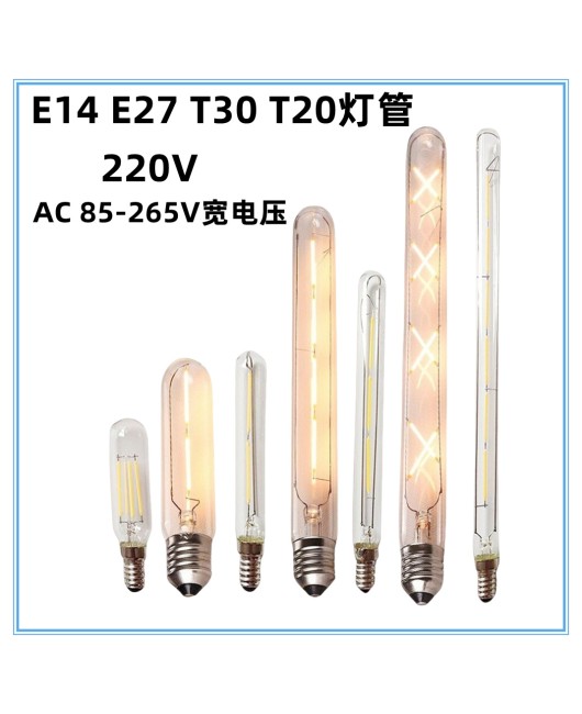 Edison LED bulb E14 screw retro long tube imitation tungsten filament lamp creative bulb T125 T225 T300