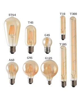 Edison light bulb ST64 filament lamp LED light bulb retro nostalgic E27 imitation tungsten filament lamp 4W 6W brown warm light
