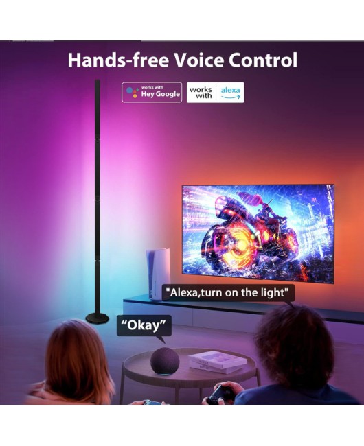 New DIY Floor Lamp Wall Lamp RGBICWW Colorful Wall Graffiti WIFI Shaped Desktop Lamp Esports Atmosphere Lamp