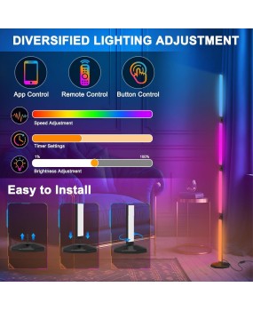 New DIY Floor Lamp Wall Lamp RGBICWW Colorful Wall Graffiti WIFI Shaped Desktop Lamp Esports Atmosphere Lamp
