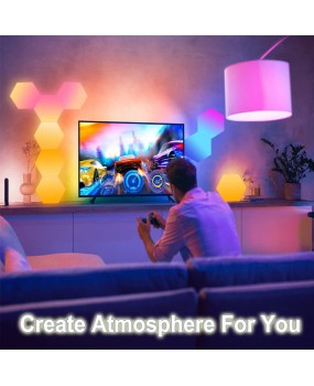 Quantum lamp hexagonal honeycomb lamp decorative lamp atmosphere lamp wall lamp RGB iridescent pickup quantum lamp