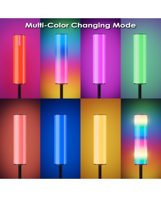Floor tube lamp with colorful dual white ambient lighting, 360 degree luminous floor lamp, high-end sound pickup