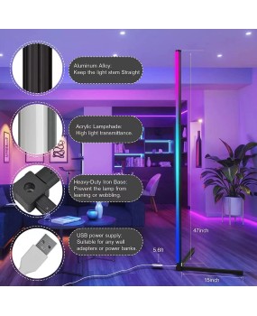 Colorful floor lamp, floor standing atmosphere lamp, USB corner lamp, pickup lamp, graffiti WIFI rhythm lamp, Bluetooth APP